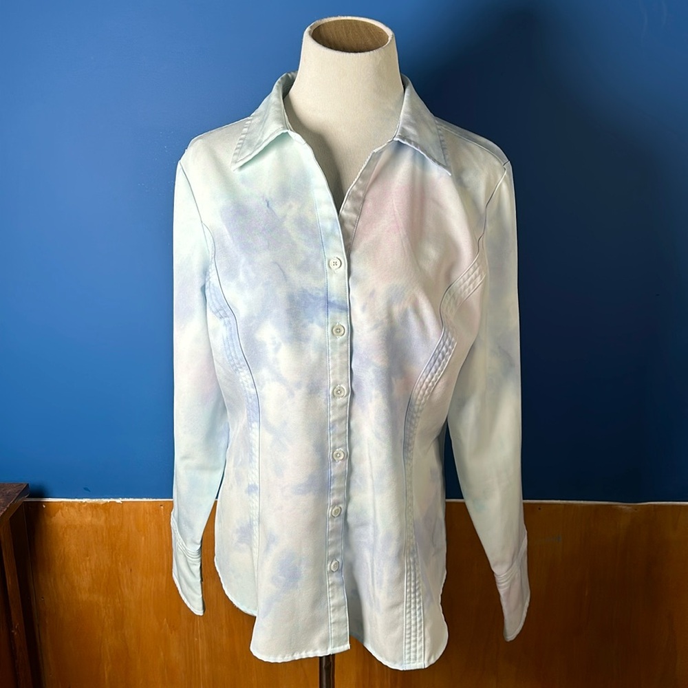 Tye dye button front shirt